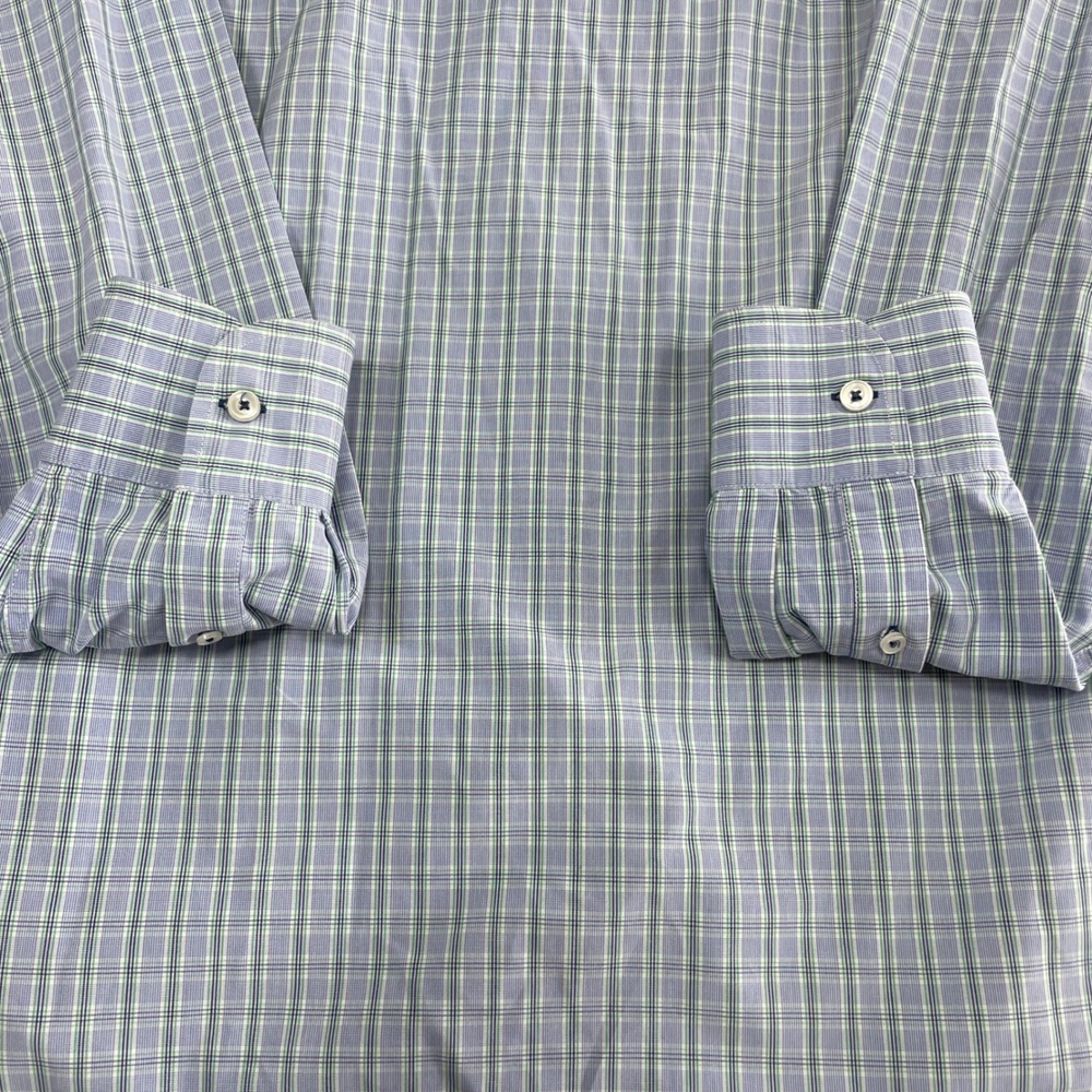 UNTUCKit Mens XL Long Sleeve Button Down Shirt Plaid Cotton Blue Green Cotton - Picture 12 of 13